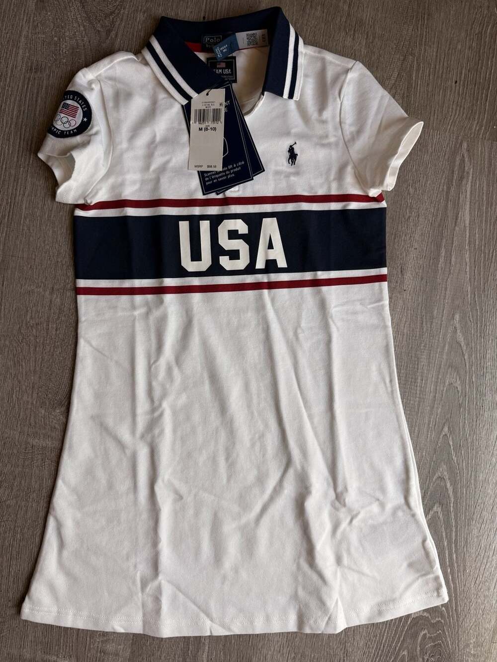 Polo Ralph Lauren Team USA Polo Dress White Size M 8-10
